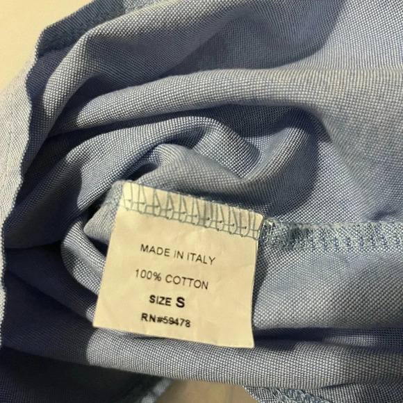 Chepè Italy Woman’s Blue Chambray peasant style top. Small - Picture 6 of 8